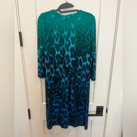 NWT Chico’s Animal Print Leopard Marie 3/4 Sleeve Knee Length Dress Medium 8 - Picture 3 of 8